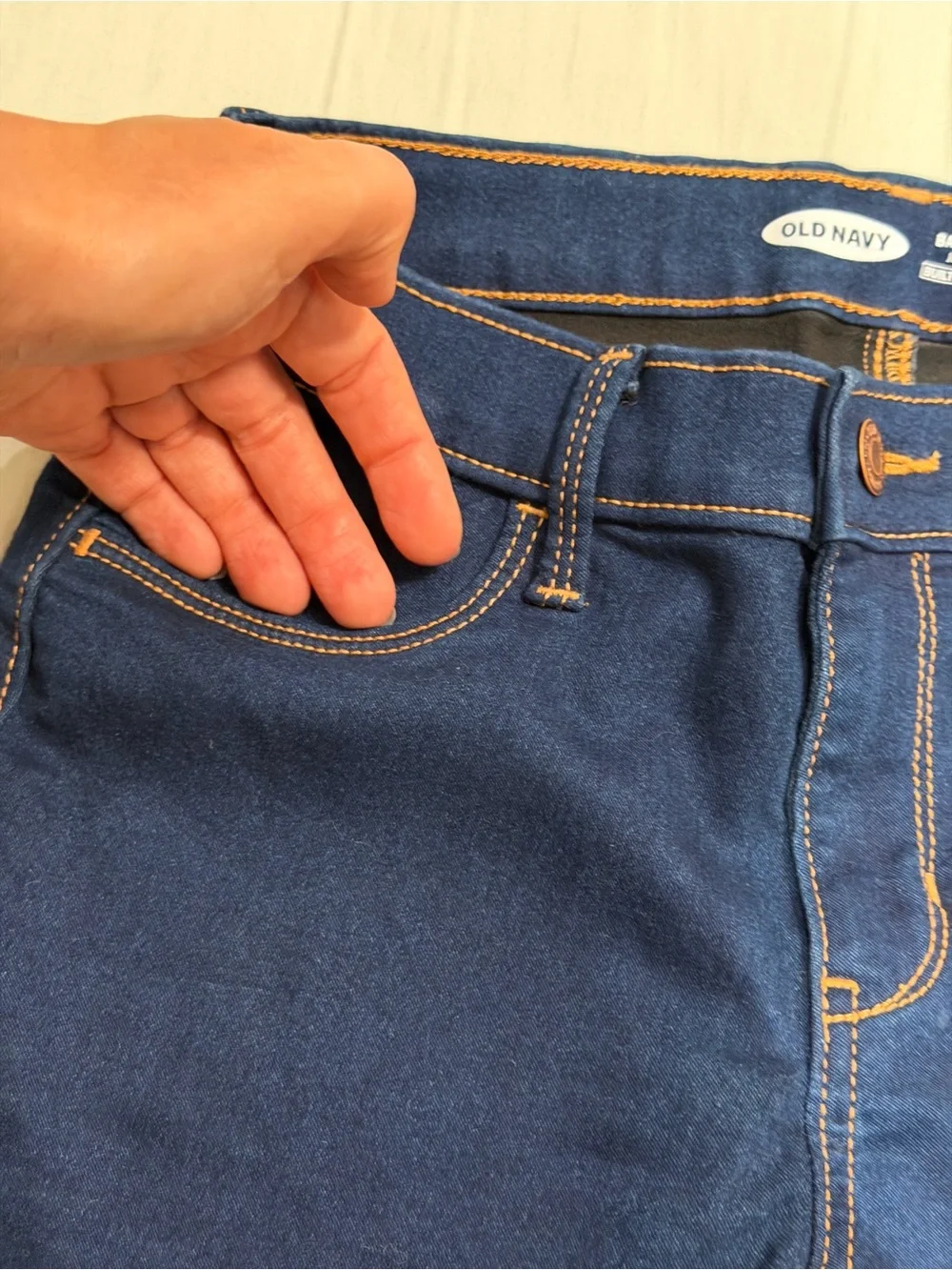 Old Navy Dark Blue Stretch Jeggings with Contrast Stitching